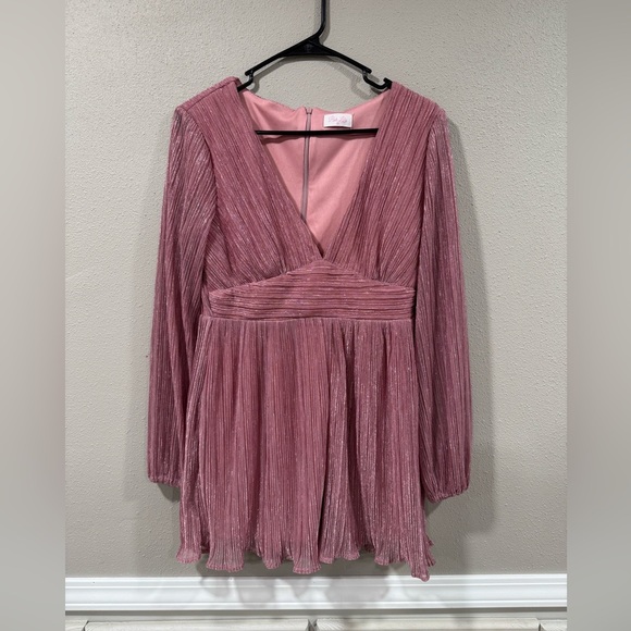 Pink Lily Metallic Pink Romper - Picture 3 of 7